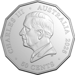 Royal Australian Mint 2026 50c Coloured Uncirculated Coin in Card, Colours of Christmas