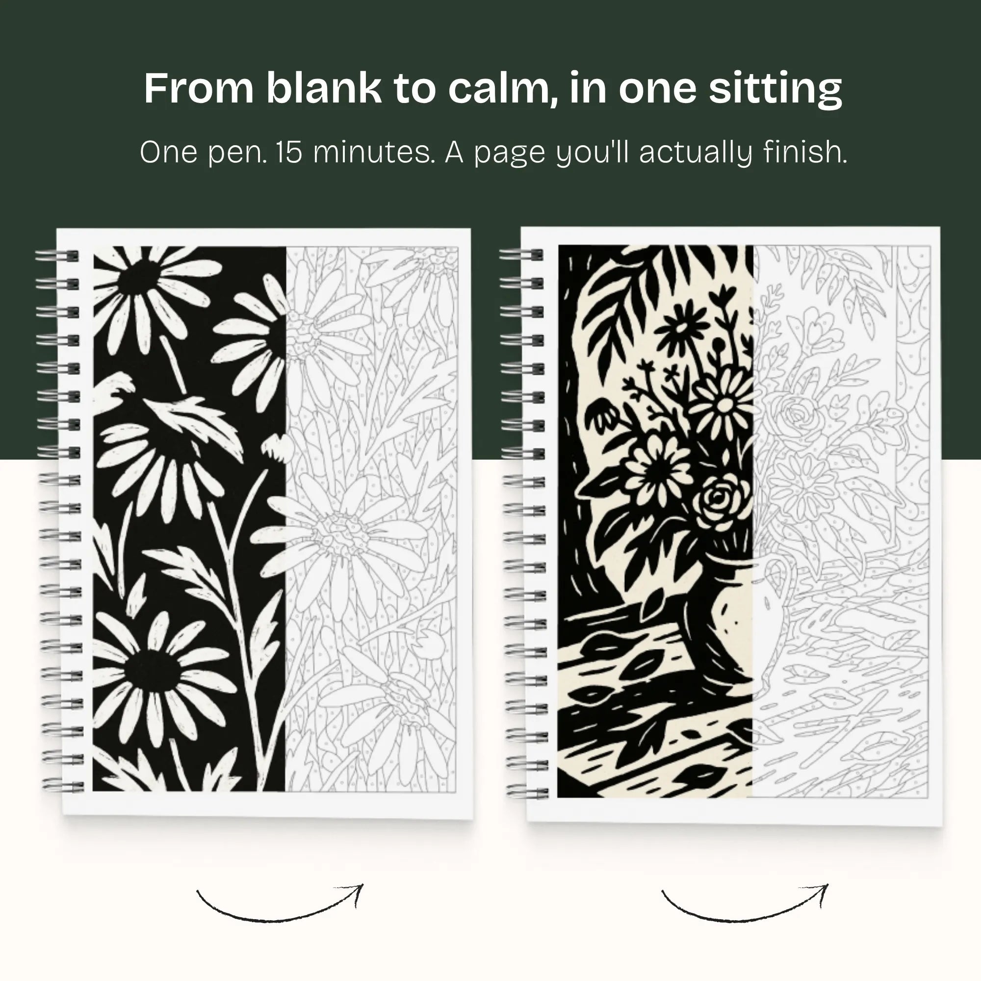 Still&Slow One Colour Colouring Book Flowers Edition