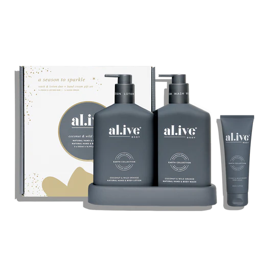 AL.IVE BODY - WASH & LOTION DUO + HAND CREAM GIFT SET | COCONUT & WILD ORANGE