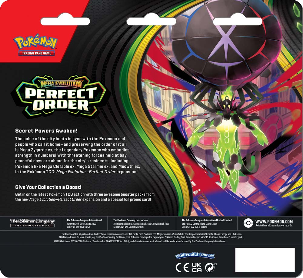 POKEMON - POKEMON TCG | MEGA EVOLUTIONS 3 PERFECT ORDER THREE BOOSTER BLISTER