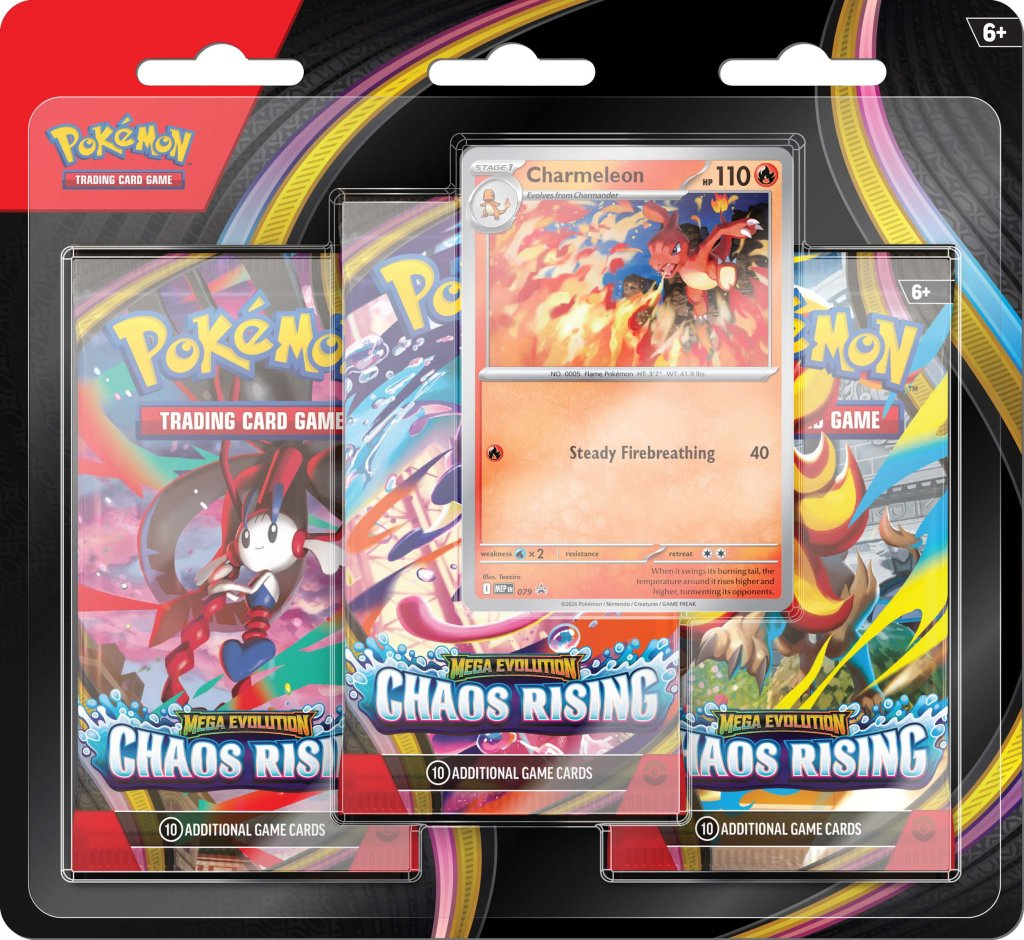 POKEMON - POKEMON TCG | MEGA EVOLUTIONS 4 CHAOS RISING THREE BOOSTER BLISTER 