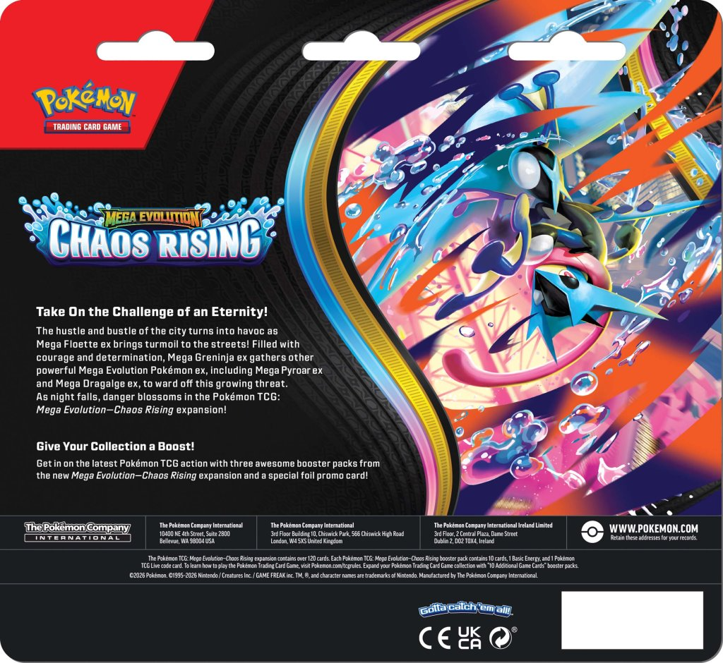 POKEMON - POKEMON TCG | MEGA EVOLUTIONS 4 CHAOS RISING THREE BOOSTER BLISTER 