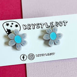 KRYSTLEBOT EARRINGS - ONE OFF STUDS | BLUE DAISY