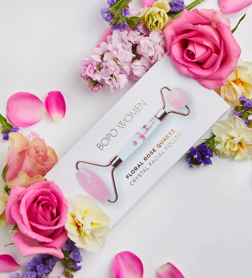 BOPO WOMEN - FACIAL ROLLER | FLORAL QUARTZ