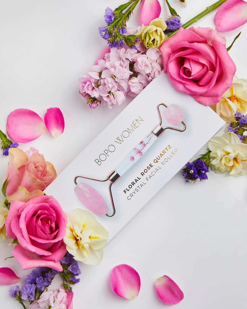 BOPO WOMEN - FACIAL ROLLER | FLORAL QUARTZ