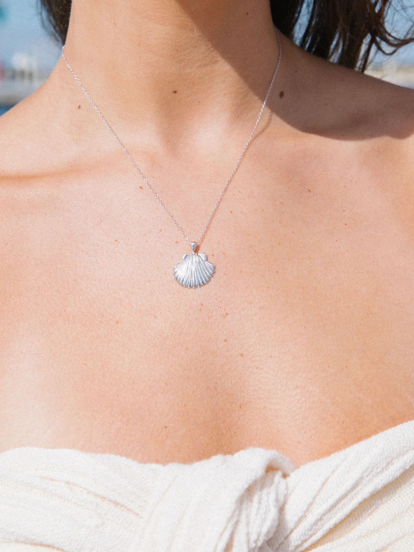 MTL - SUN SHELL NECKLACE IN STERLING SILVER