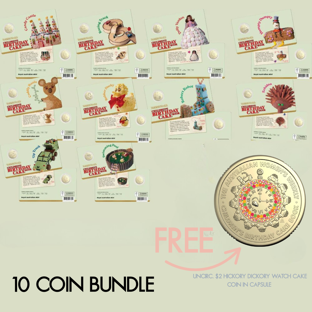ROYAL AUSTRALIAN MINT - AWW BIRTHDAY CAKE 10 COIN BUNDLE | FREE $2 COIN 
