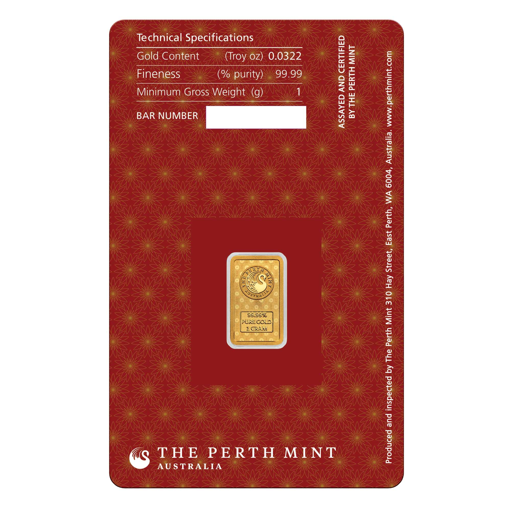 THE PERTH MINT - BULLION | LAKSHMI 1G GOLD MINTED BAR