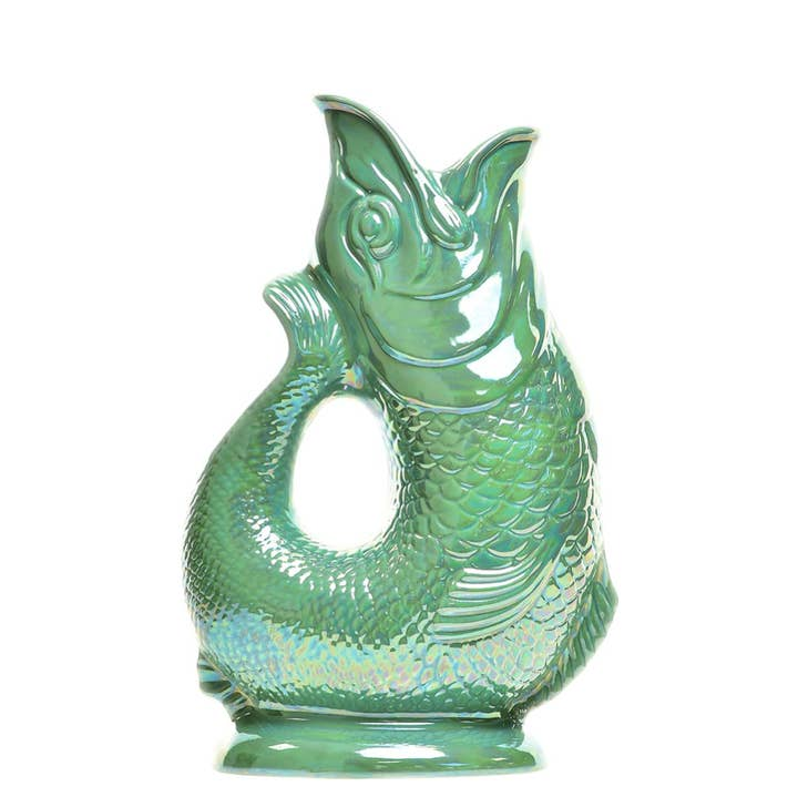 THE ORIGINAL GLUGGLE JUG FACTORY - ORIGINAL GLUGGLE JUG (XL) | SEA GREEN LUSTRE