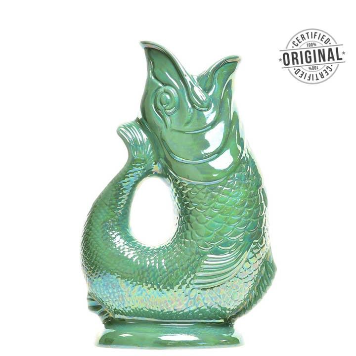THE ORIGINAL GLUGGLE JUG FACTORY - ORIGINAL GLUGGLE JUG (XL) | SEA GREEN LUSTRE