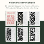 Still&Slow One Colour Colouring Book Flowers Edition