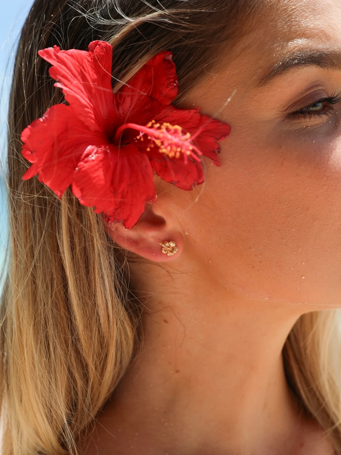 MTL - HIBISCUS STUDS 18K GOLD VERMEIL