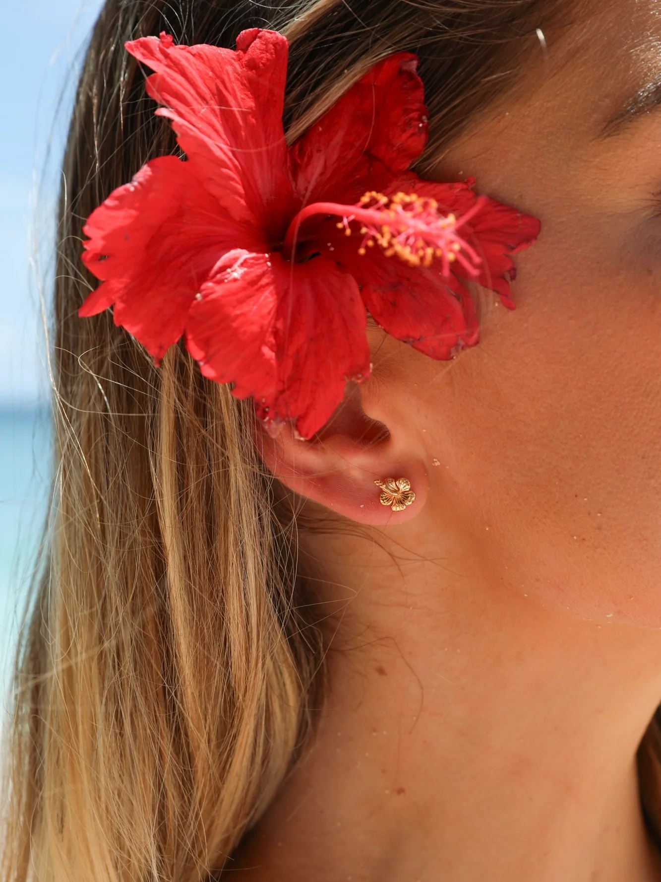MTL - HIBISCUS STUDS 18K GOLD VERMEIL