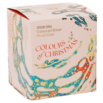 Royal Australian Mint 2026 50c Coloured Silver Proof Coin, Colours of Christmas