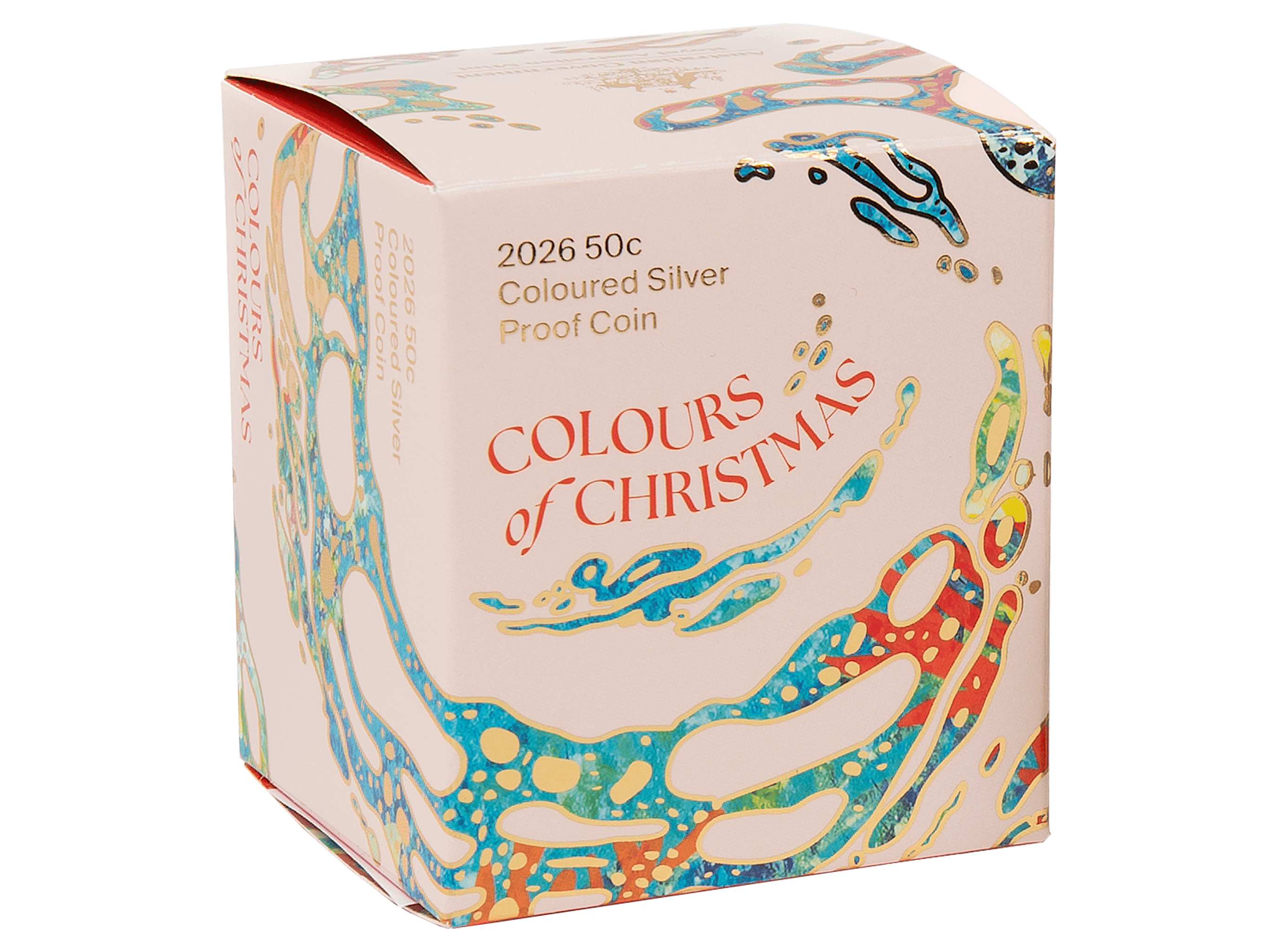 Royal Australian Mint 2026 50c Coloured Silver Proof Coin, Colours of Christmas
