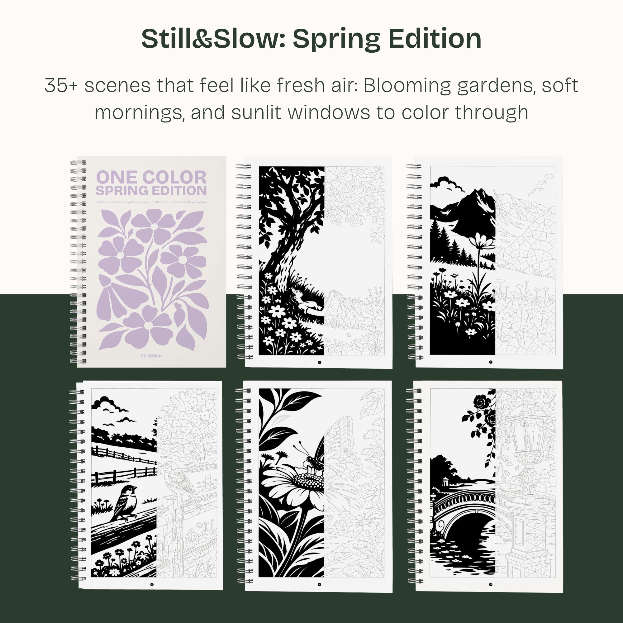 Still&Slow One Colour Colouring Book Spring Edition