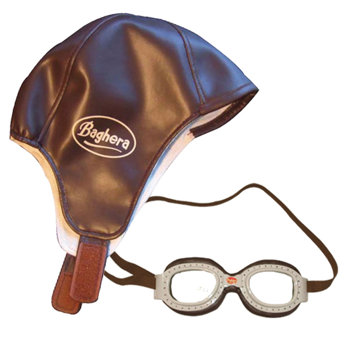 BAGHERA - RACE KIT | LEATHER RACING CAP & GOGGLES SET