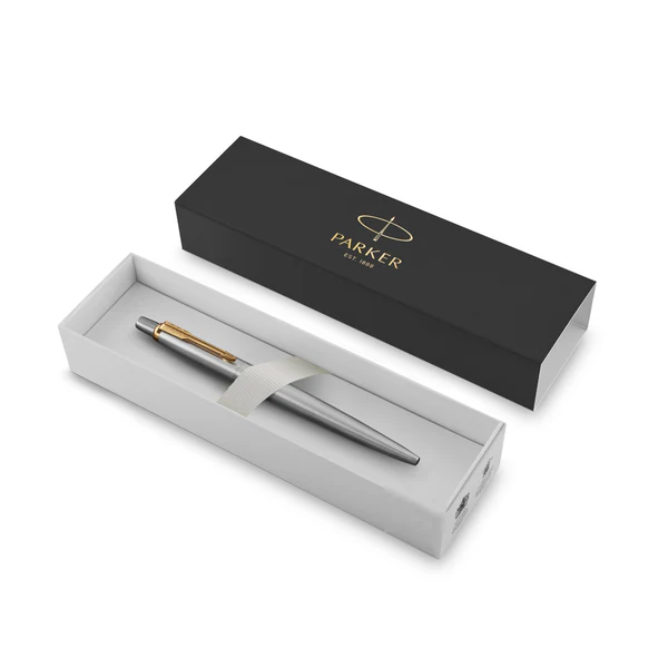 PARKER - JOTTER STAINLESS STEEL GOLD TRIM BALL POINT PEN