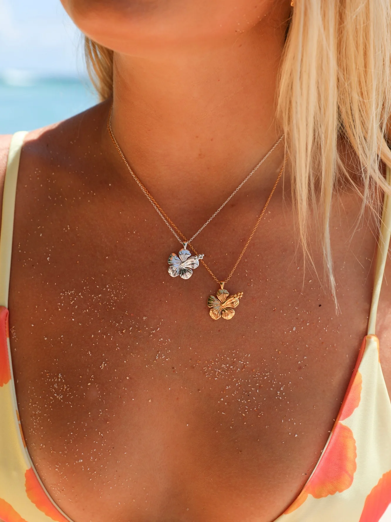 MTL - HIBISCUS NECKLACE STERLING SILVER