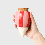 PEPIN - OLLA SELF-WATERING POT | PINK + RED STRIPES