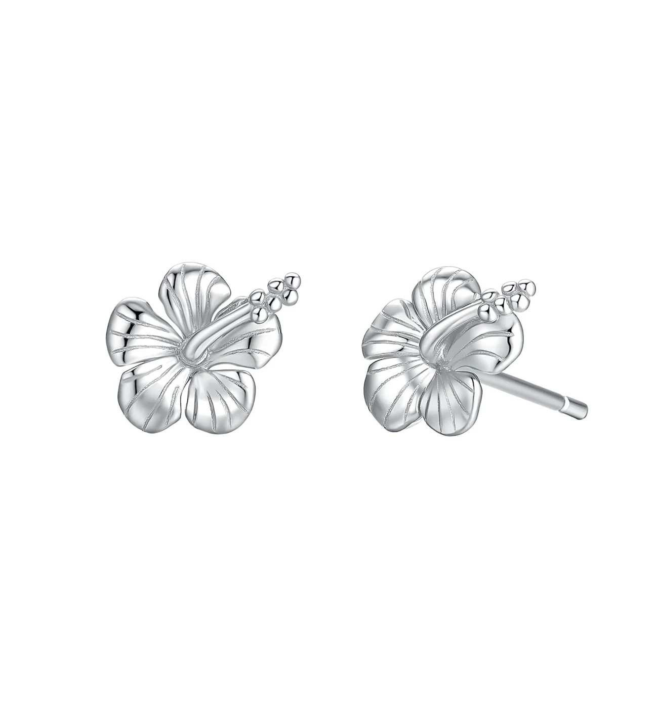 MTL HIBISCUS STUDS STERLING SILVER – Olivia Grace Giftware