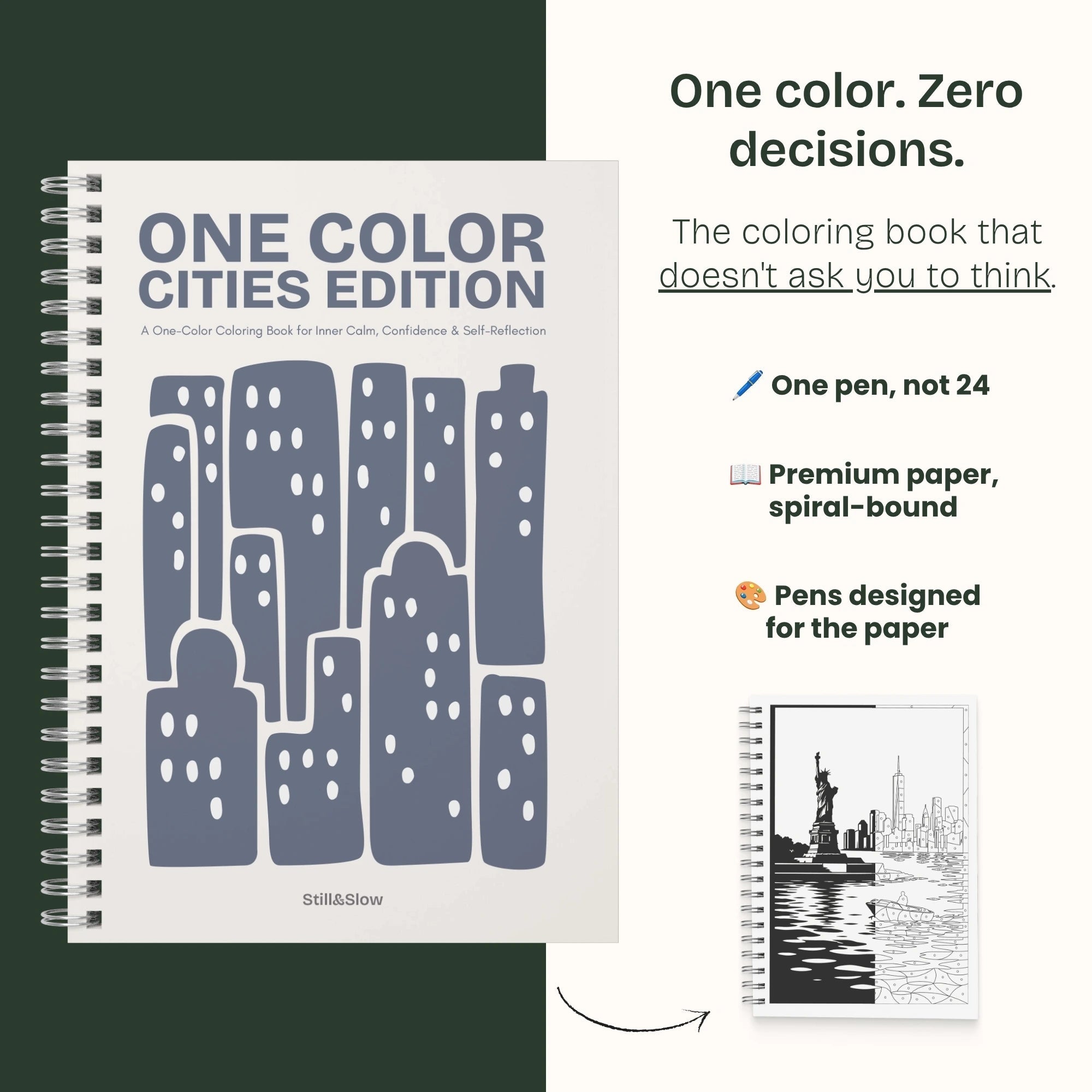 Still&Slow One Colour Colouring Book Cities Edition