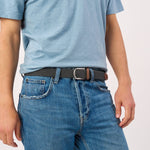 BILLYBELT Elastic Braided Belt Flannel Grey