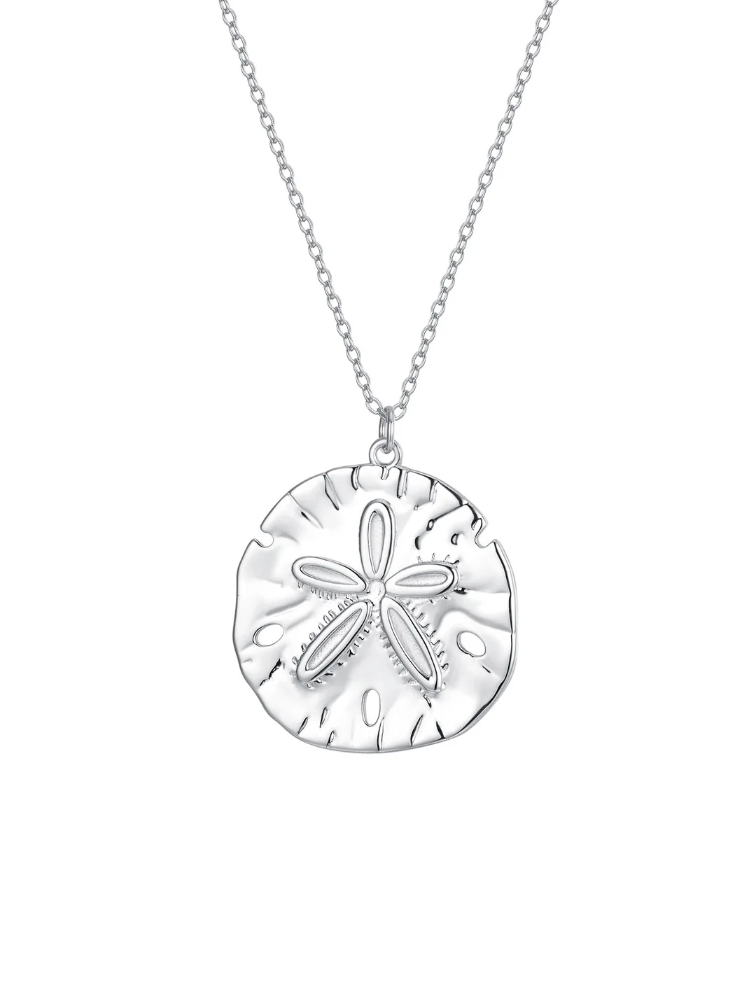 MTL - SAND DOLLAR NECKLACE IN STERLING SILVER