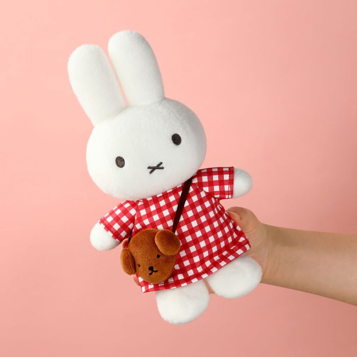 MIFFY - CHECKERED DRESS WITH SNUFFY BAG | 24CM