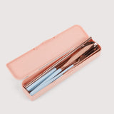 The Somewhere Co Cutlery Kit Rose Gold & Powder Blue