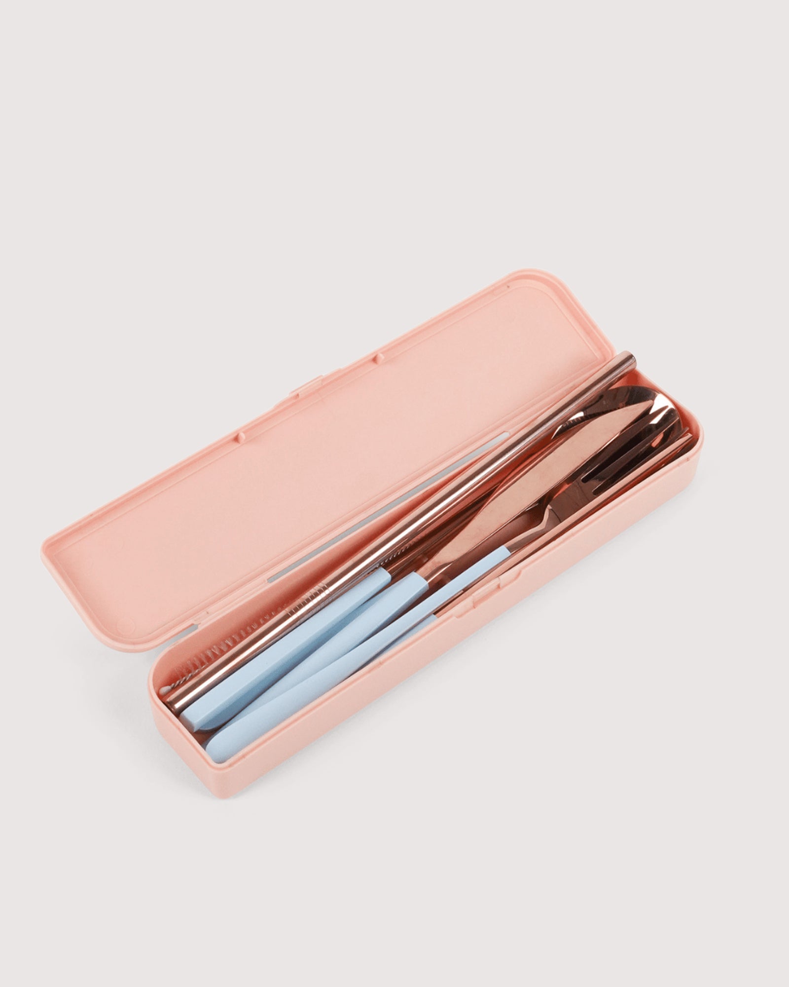 The Somewhere Co Cutlery Kit Rose Gold & Powder Blue