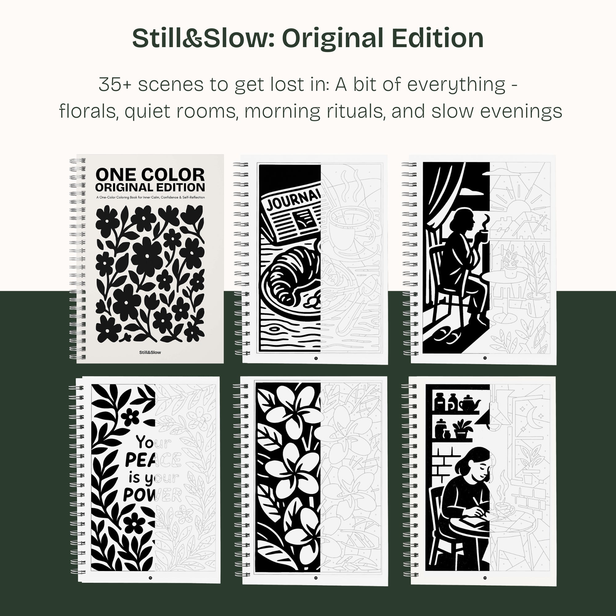 Still&Slow One Colour Colouring Book Original Edition