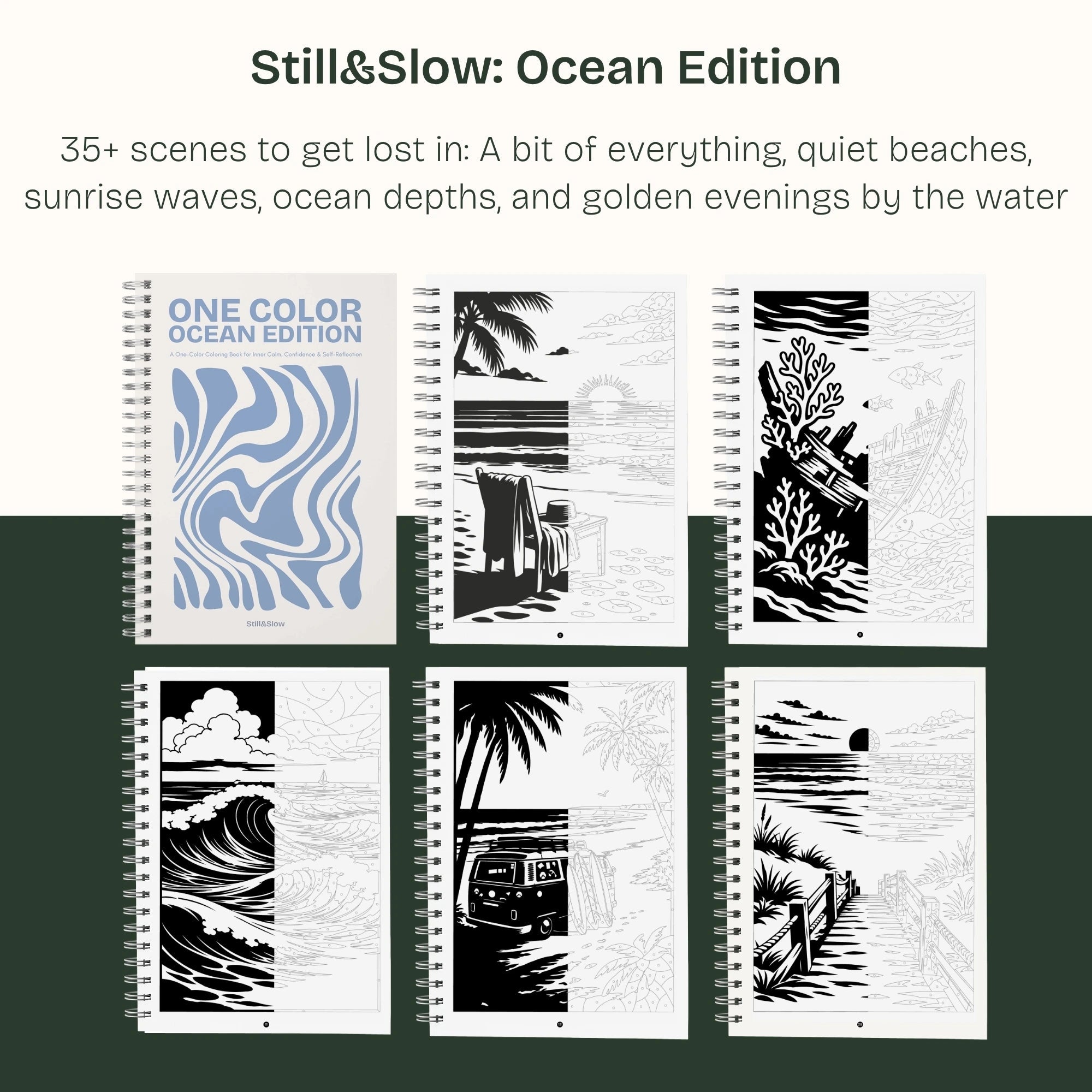 Still&Slow One Colour Colouring Book Ocean Edition