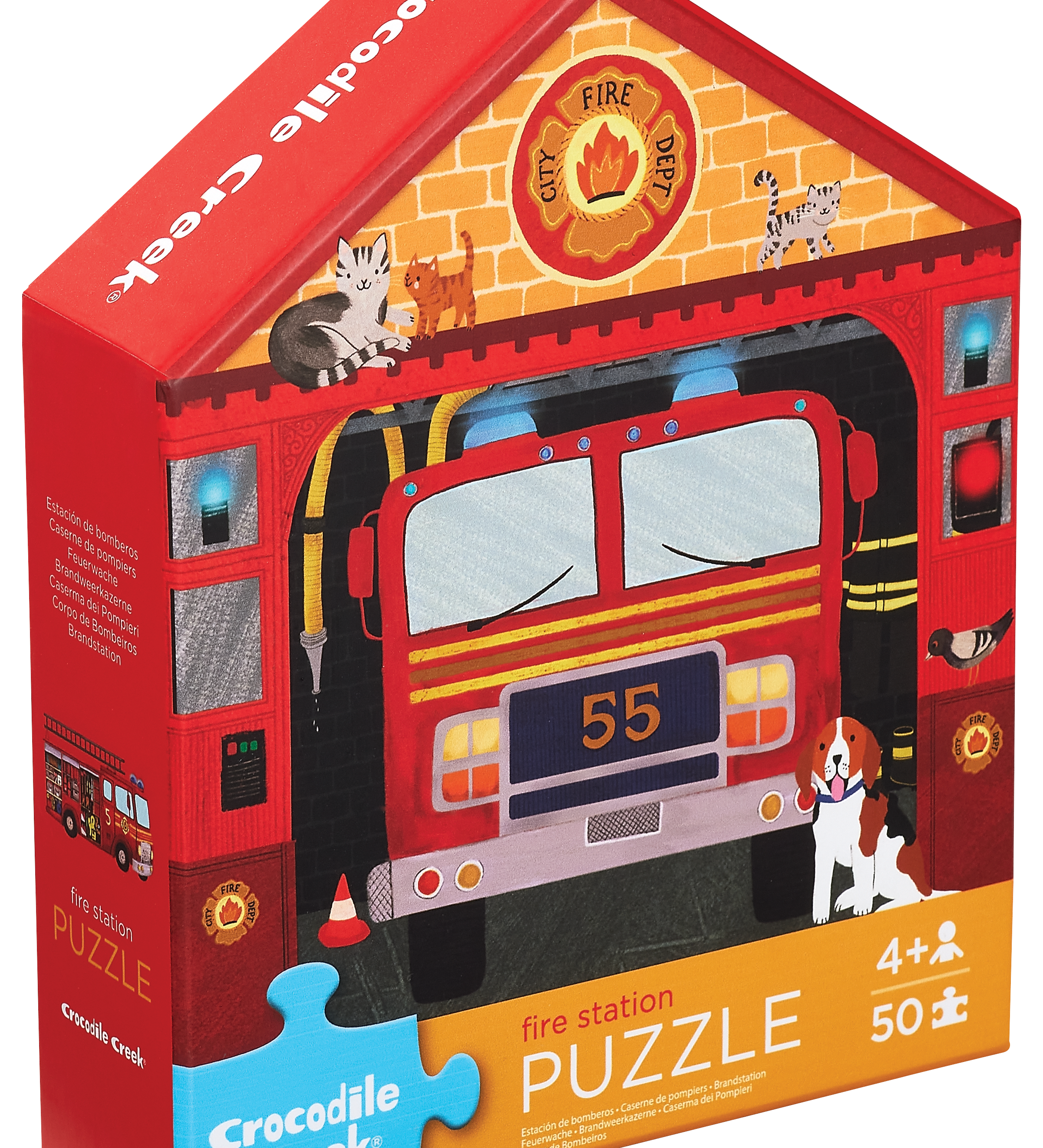 CROCODILE CREEK - FLAT HOUSE PUZZLE 50 PC | FIRE HOUSE