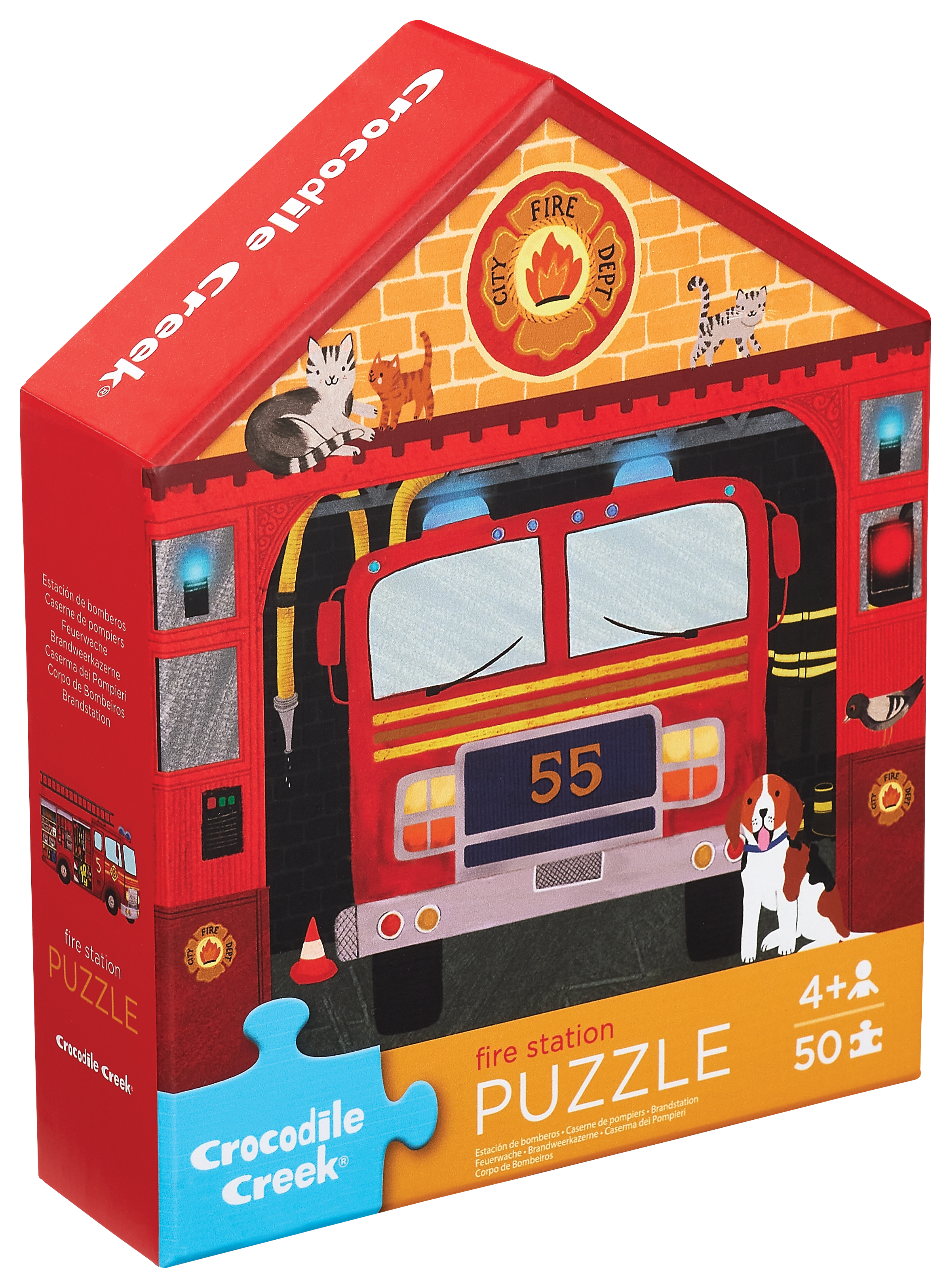 CROCODILE CREEK - FLAT HOUSE PUZZLE 50 PC | FIRE HOUSE