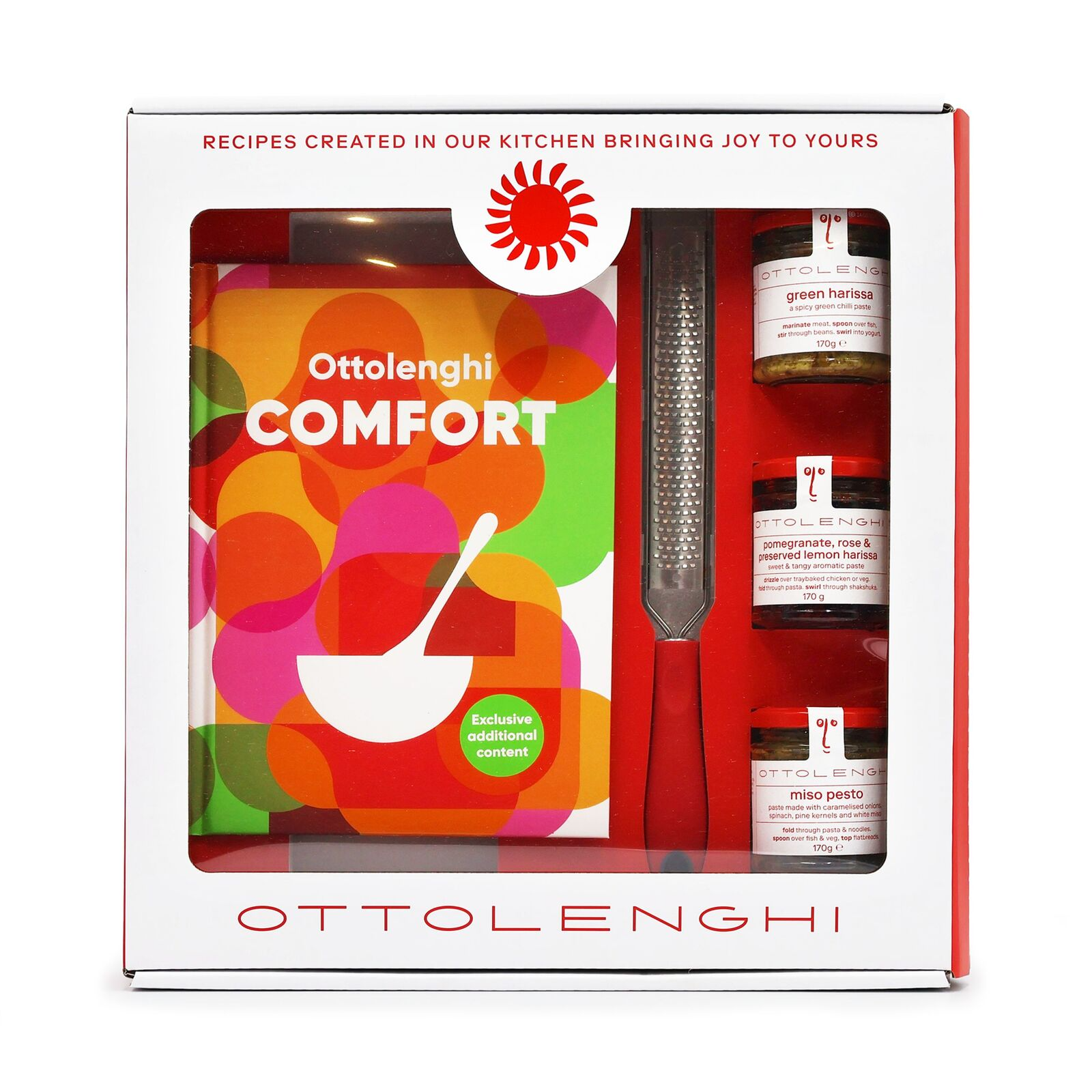 OTTOLENGHI - COMFORT BOOK, GRATER & PANTRY GIFT SET 510G 