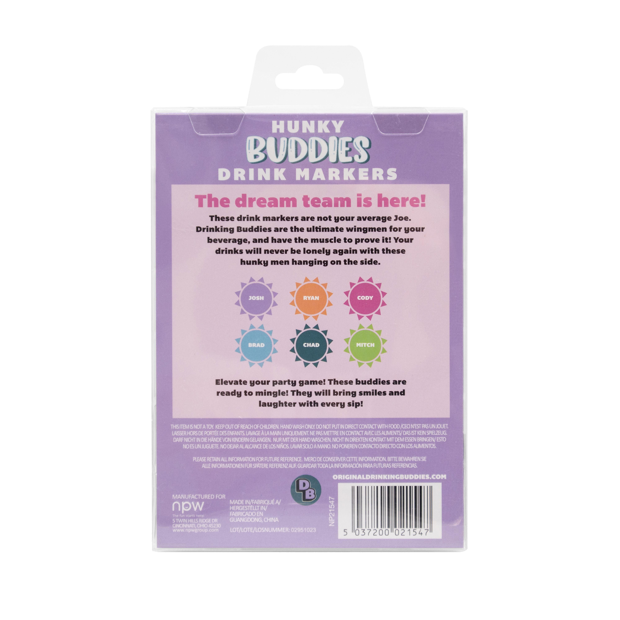 NPW - HUNKY BUDDIES DRINK MARKERS-SET