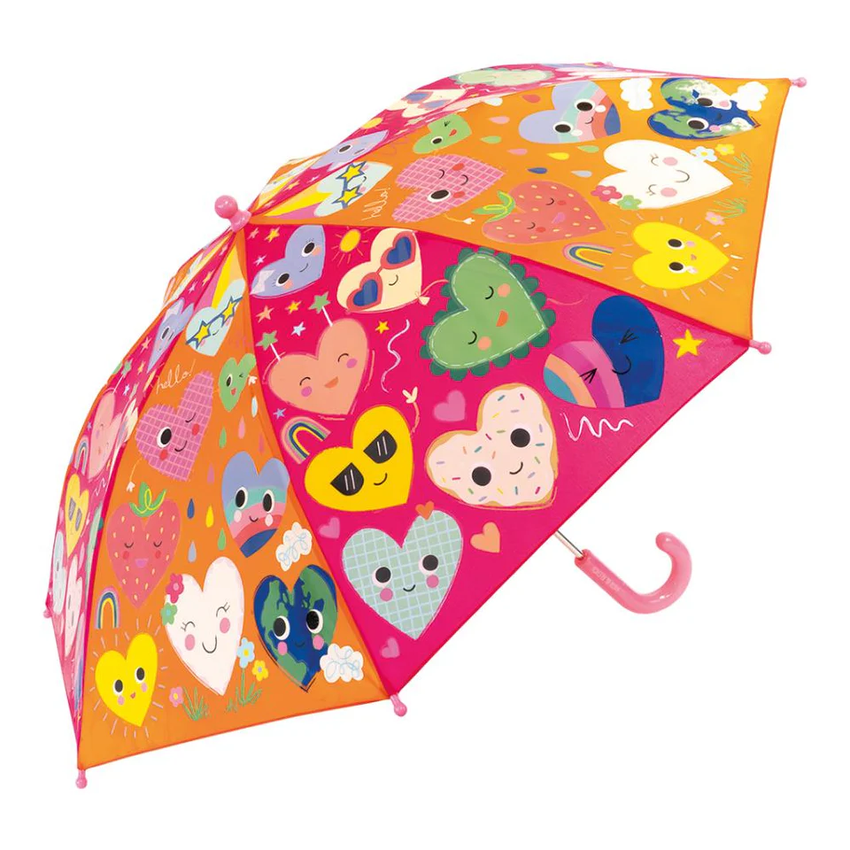 FLOSS & ROCK - COLOUR CHANGING UMBRELLA | HEARTS | LARGE