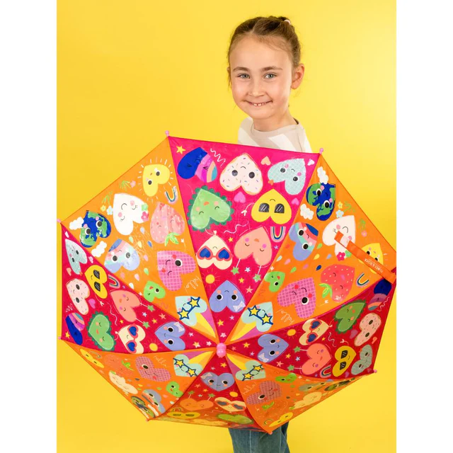 FLOSS & ROCK - COLOUR CHANGING UMBRELLA | HEARTS | LARGE