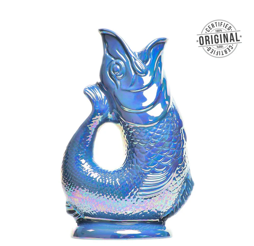 THE ORIGINAL GLUGGLE JUG FACTORY - ORIGINAL GLUGGLE JUG (XL) | SEA BLUE LUSTRE