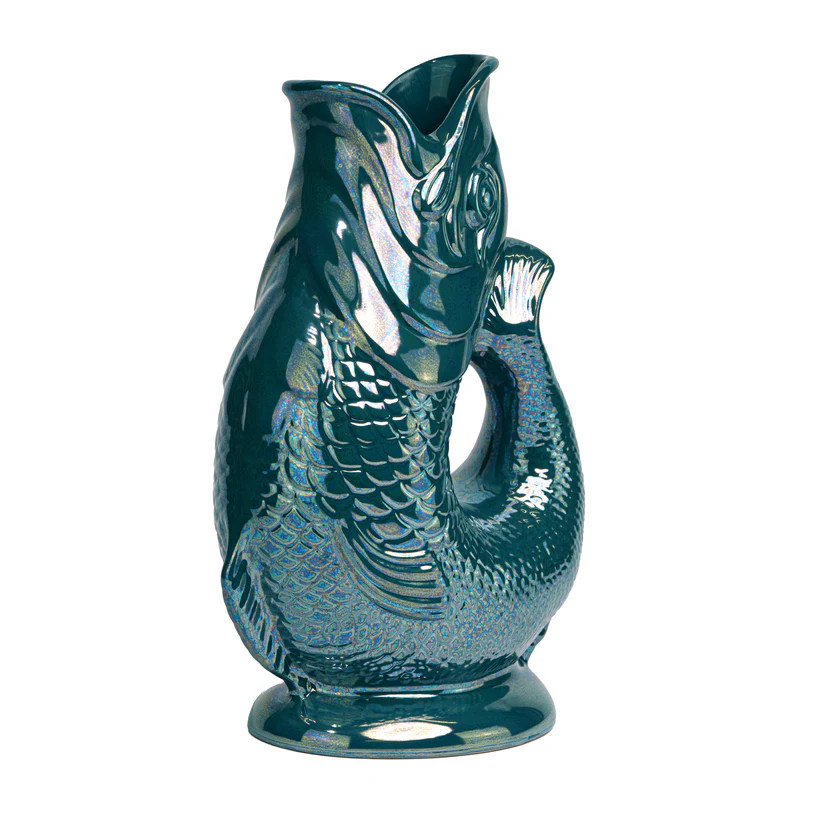 THE ORIGINAL GLUGGLE JUG FACTORY - ORIGINAL GLUGGLE JUG (XL) | TEAL LUSTRE GLUGGLE