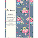 CATH KIDSTON - A5 HARD CLOTH COVER NOTEBOOK | SLATE GREY FLORAL