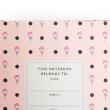 CATH KIDSTON - A5 HARD CLOTH COVER NOTEBOOK | SLATE GREY FLORAL