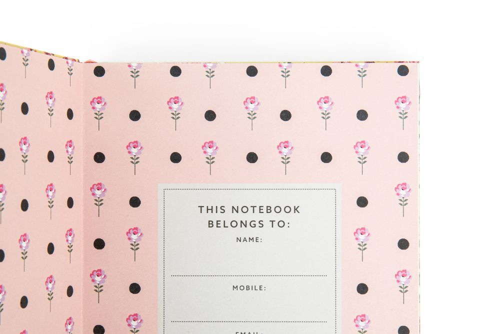 CATH KIDSTON - A5 HARD CLOTH COVER NOTEBOOK | SLATE GREY FLORAL