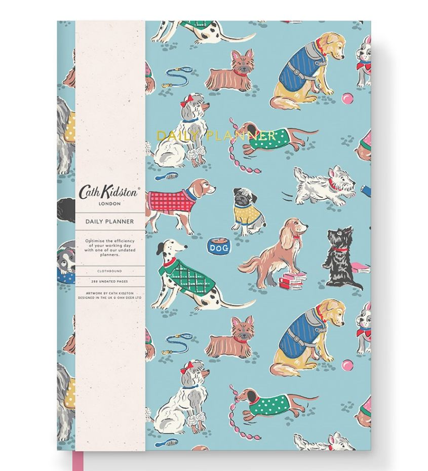 CATH KIDSTON - A5 SOFT CLOTH COVER DAILY PLANNER-DOGS