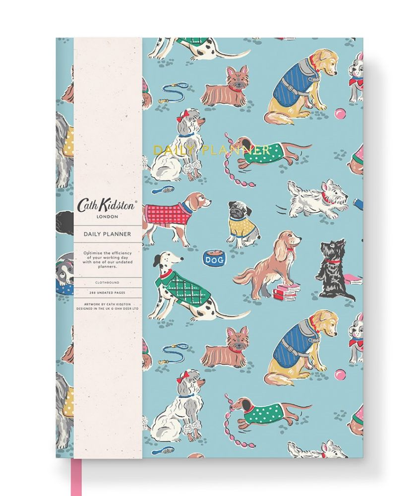 CATH KIDSTON - A5 SOFT CLOTH COVER DAILY PLANNER-DOGS