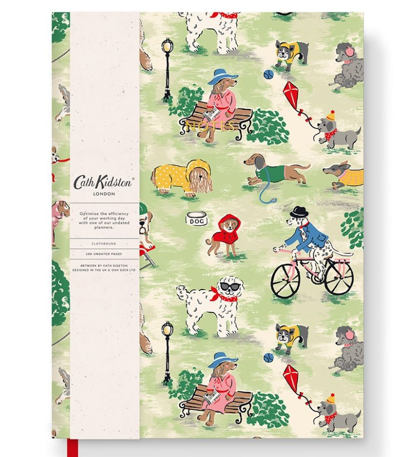 CATH KIDSTON -  A5 SOFT CLOTH COVER NOTEBOOK | DOGS IN THE PARK