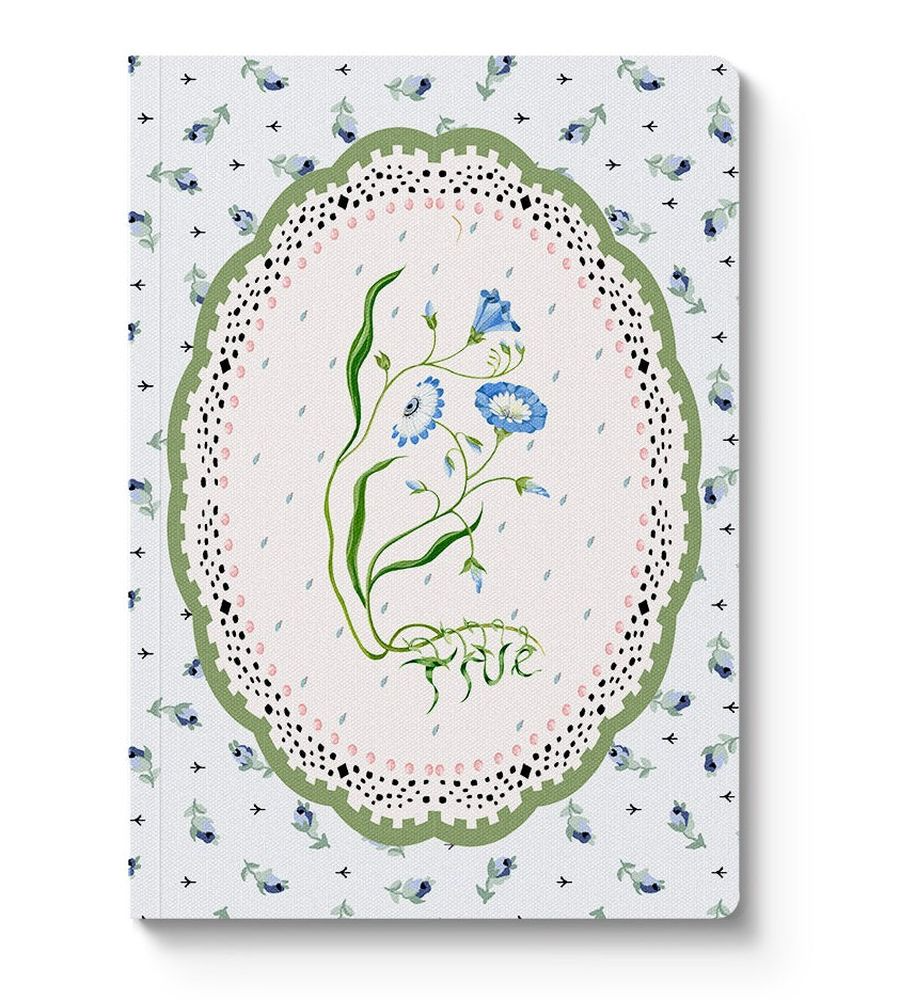 CATH KIDSTON - A5 TEXTURED SOFT COVER NOTEBOOK | BLUE & CREAM ROOTS VIGNETTE
