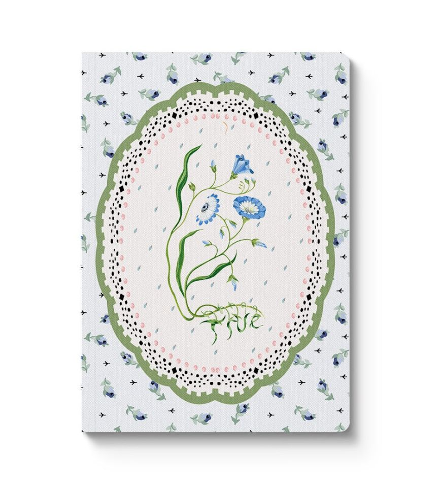 CATH KIDSTON - A6 TEXTURED SOFT COVER NOTEBOOK | BLUE & CREAM ROOTS VIGNETTE