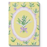 CATH KIDSTON - A6 TEXTURED SOFT COVER NOTEBOOK | YELLOW LILY OF THE VALLEY VIGNETTE